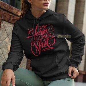🆕Do No Harm But Take No Shit Black Fleece Pullover Hoodie